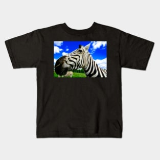 Wide Angle Zebra Kids T-Shirt